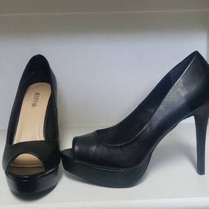Peep toe high heels Wore once